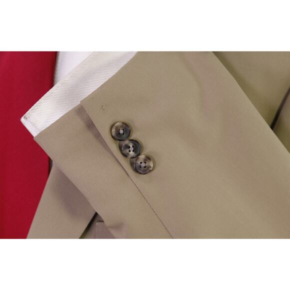 Hugo Boss Solid Tan Super 100's Wool 2-Btn Suit 46L - Picture 6 of 9